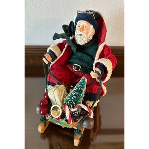 HollyTree Santa with Sleigh 8'' x 8'' Figurine #9229HY Vintage